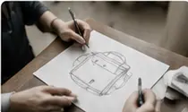 Designer sketching a bag concept