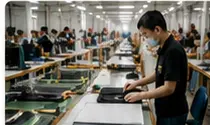 Bag production team at work